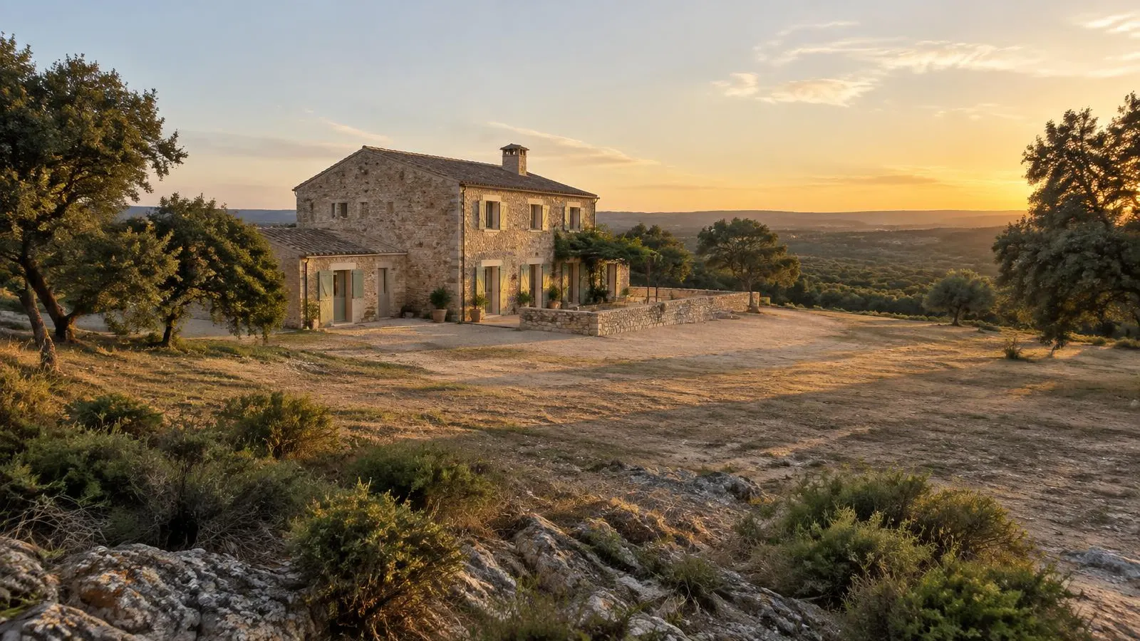 Débroussaillement autour d'une habitation en zone de garrigue